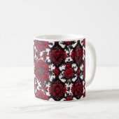 Goth Rote Rosen on White Background #4 Kaffeetasse (VorderseiteRechts)