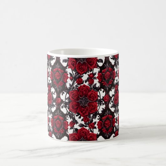 Goth Rote Rosen on White Background #4 Kaffeetasse (Mittel)