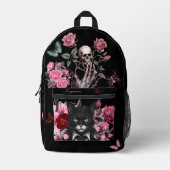 Goth Rucksack Spinnen Katzen Rose dunkles emo (Vorderseite)