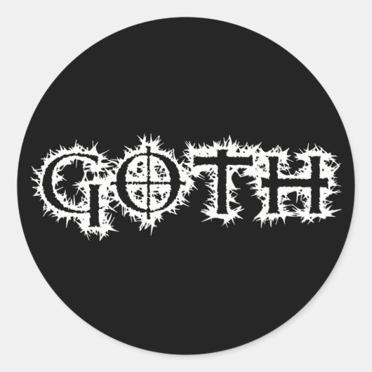 Goth Runder Aufkleber (Vorderseite)