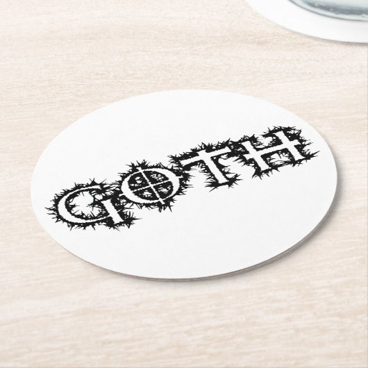 Goth Runder Pappuntersetzer (Angewinkelt)