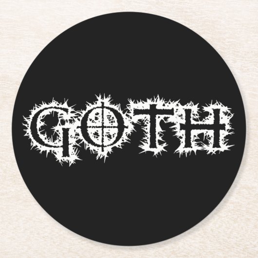 Goth Runder Pappuntersetzer (Vorderseite)