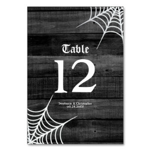 Goth Rustic Halloween Hochzeit Tischnummer