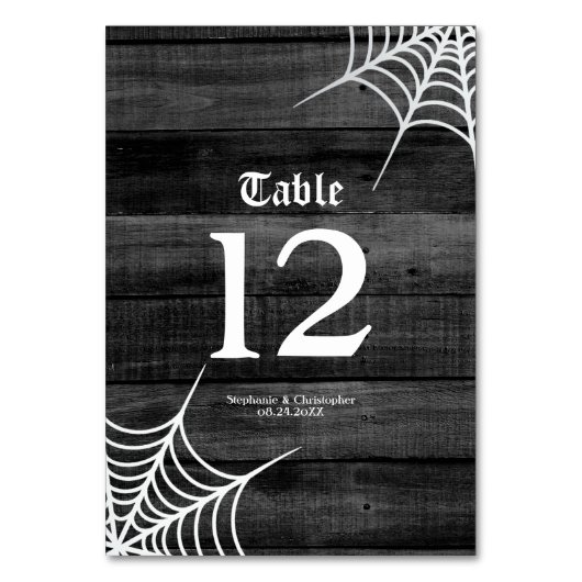 Goth Rustic Halloween Hochzeit Tischnummer (Vorderseite)
