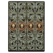 Goth Sage Green Ornament mit Schädel Klemmbrett (Rückseite)