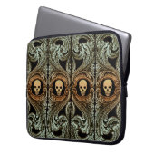Goth Sage Green Ornament mit Schädel Laptopschutzhülle (Vorderseite Links)