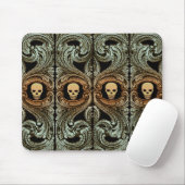 Goth Sage Green Ornament mit Schädel Mousepad (Mit Mouse)