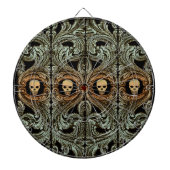 Goth Sage Green Ornament mit Skull Dartscheibe (vorne)
