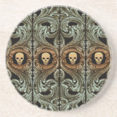 Goth Sage Green Ornament mit Skull Getränkeuntersetzer (Vorne)