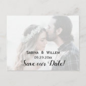 Goth Save Our Date Couple Photo Wedding Postcard Ankündigungspostkarte (Vorderseite)