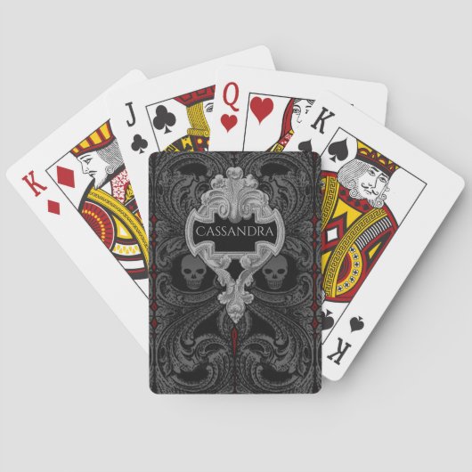 Goth-Schädel-Schmuck Spielkarten (Rückseite)