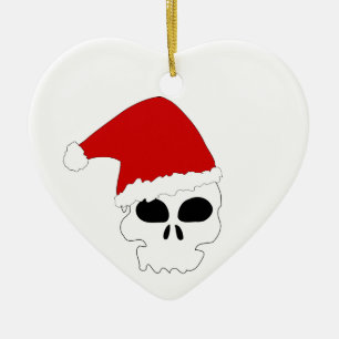 Goth-Schädel-Weihnachten Keramik Ornament