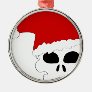 Goth-Schädel-Weihnachten Silbernes Ornament