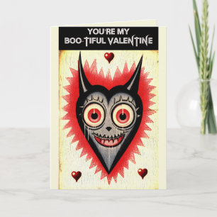 Goth schauerliches Valentins-Vampir-Herz Karte