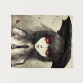 Goth School Girl Hanging Tapestry Wandteppich (Vorderseite (Horizontal))