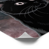 Goth Schwarze Katze, Hexenstunde Schwarze Katze Poster (Ecke)