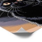 Goth Schwarze Katze, Hexenstunde Schwarze Katze Poster (Ecke)
