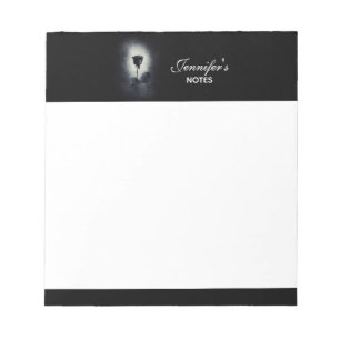 Goth Schwarze Rose tropft Blut Makaber Notizblock