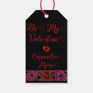 Goth-Schwarzes Lila-Ornament mit Herz - Personalis Geschenkanhänger