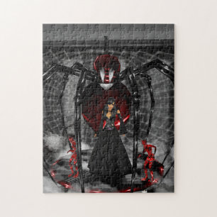 Goth schwarzes Spinnen-Puzzlespiel Puzzle