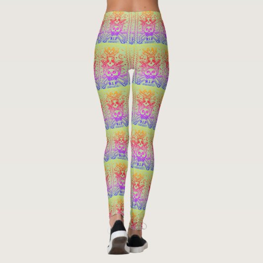 GOTH SEE KEIN EVIL FRIEDHOF SKELETON LEGGINGS Wied (Rückseite)