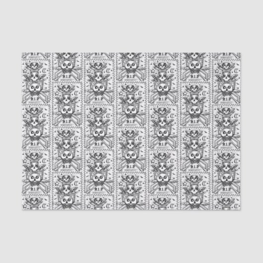 GOTH SEHEN KEIN EVIL, FRIEDHOF SKELETON GEWEBE PAP SEIDENPAPIER (Vorderseite)
