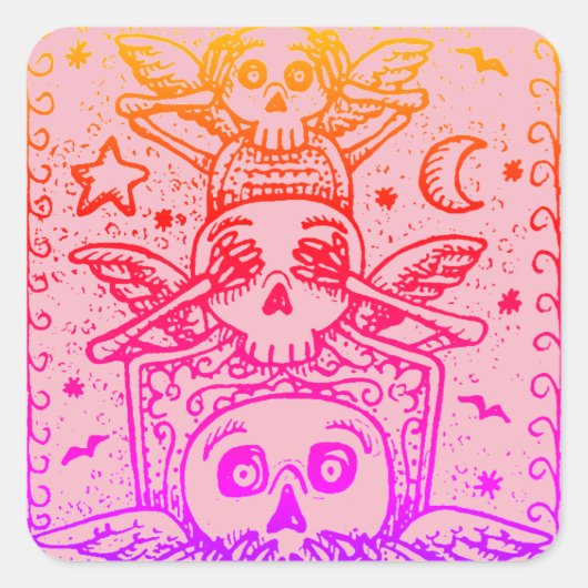 GOTH SEHEN KEIN EVIL, FRIEDHOF SKELETON STICKERS S (Vorderseite)