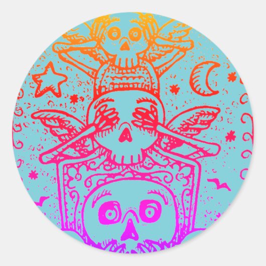 GOTH SEHEN KEIN EVIL, FRIEDHOF SKELETON STICKERS S (Vorderseite)