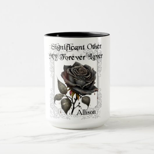 Goth Significant Andere Black Rose Tasse (Zentrum)