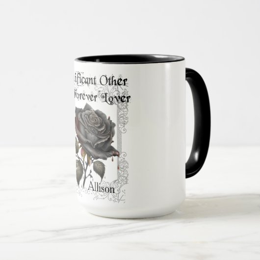 Goth Significant Andere Black Rose Tasse (VorderseiteRechts)