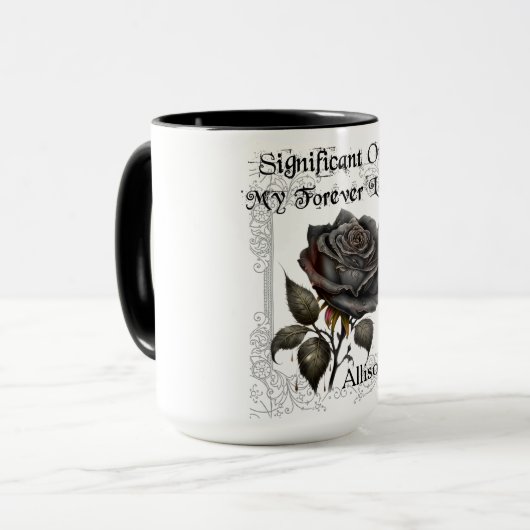 Goth Significant Andere Black Rose Tasse (Vorderseite Links)