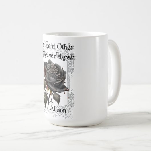 Goth Significant Andere Black Rose Tasse (VorderseiteRechts)