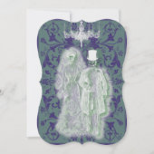 Goth Skeleton Ghost Brie und Groom Couple Einladung (Vorderseite)