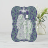 Goth Skeleton Ghost Brie und Groom Couple Einladung (Stehend Vorderseite)