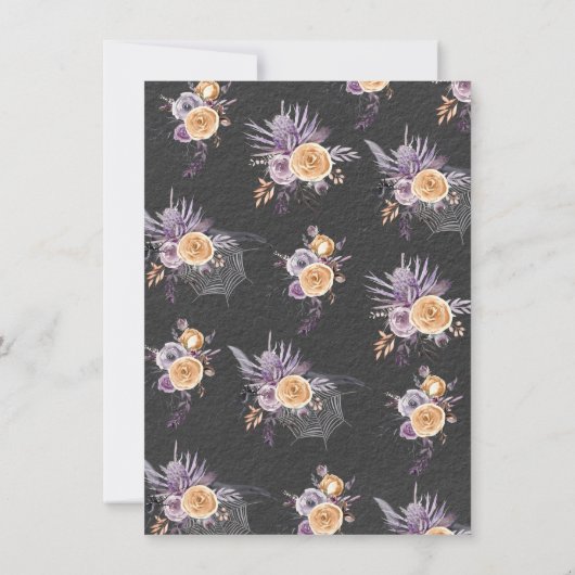 Goth Skeleton Herzbeutel Aquarelltuch Dusche Einladung (Rückseite)