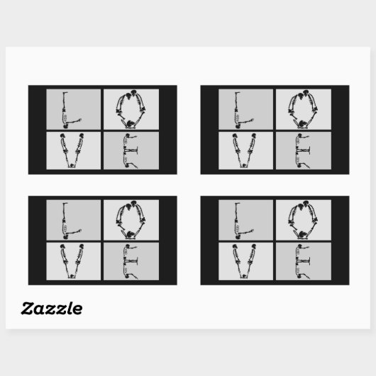 Goth Skeleton Liebe Sticker (Blatt)