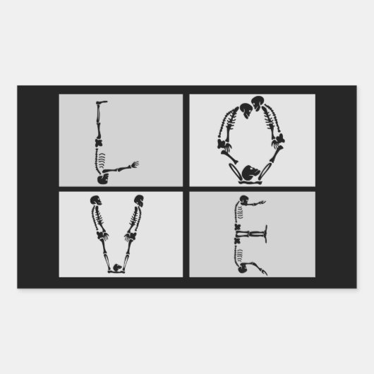 Goth Skeleton Liebe Sticker (Vorderseite)