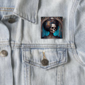 Goth Skeleton Skull Woman Gothic Button (Beispiel)
