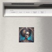 Goth Skeleton Skull Woman Gothic Magnet (In Situ (Geschirrspüler))