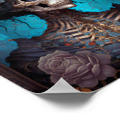 Goth Skeleton Skull Woman Gothic Poster (Ecke)