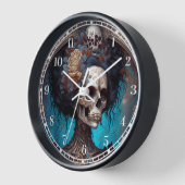 Goth Skeleton Skull Woman Gothic Uhr (Winkel)