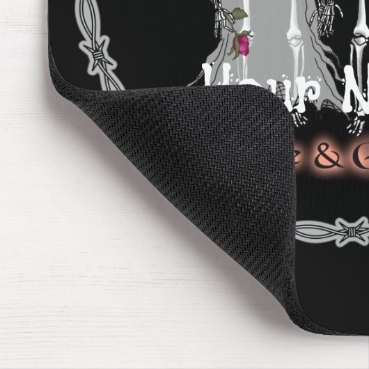 Goth Skeleton Wedding Mouse Pad Mousepad (Ecke)