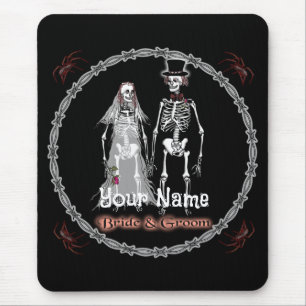 Goth Skeleton Wedding Mouse Pad Mousepad