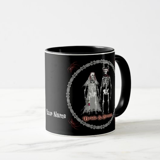 Goth Skeleton Wedding Tasse (VorderseiteRechts)