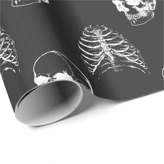 Goth Skelett auf schwarzem Packpapier (Rolleneckpunkt)