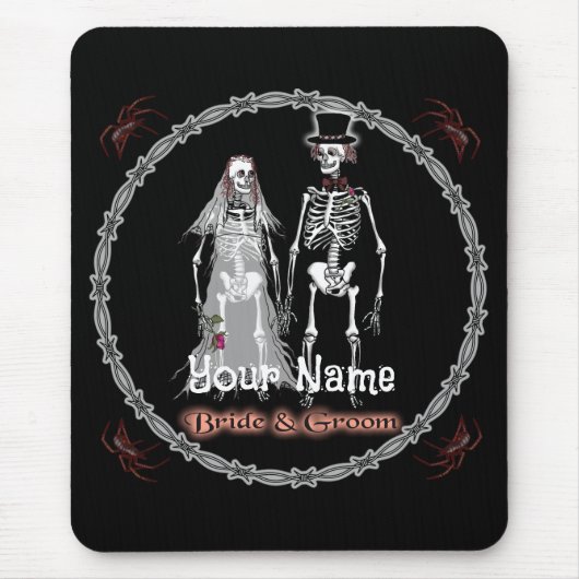 Goth-Skelett-Hochzeits-Mauspad Mousepad (Vorne)
