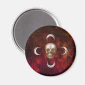 Goth Skull and Moon Celestial Magnet (Vorderseite/Rückseite)