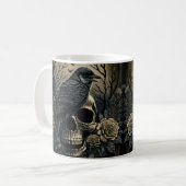 Goth Skull Art with Raven Design Kaffeetasse (Vorderseite Links)