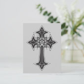 Goth Skull Cross Postkarte (Stehend Vorderseite)