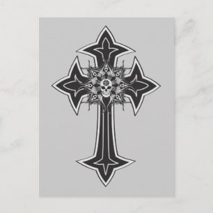 Goth Skull Cross Postkarte
